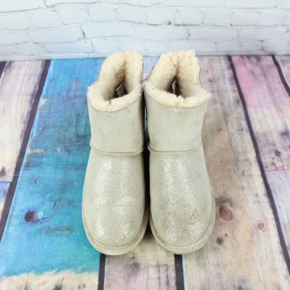 Bear Paw Youth Mia Silver Suede Tassel Back Sheepskin Lined Winter Boots US 3 - Picture 5 of 10